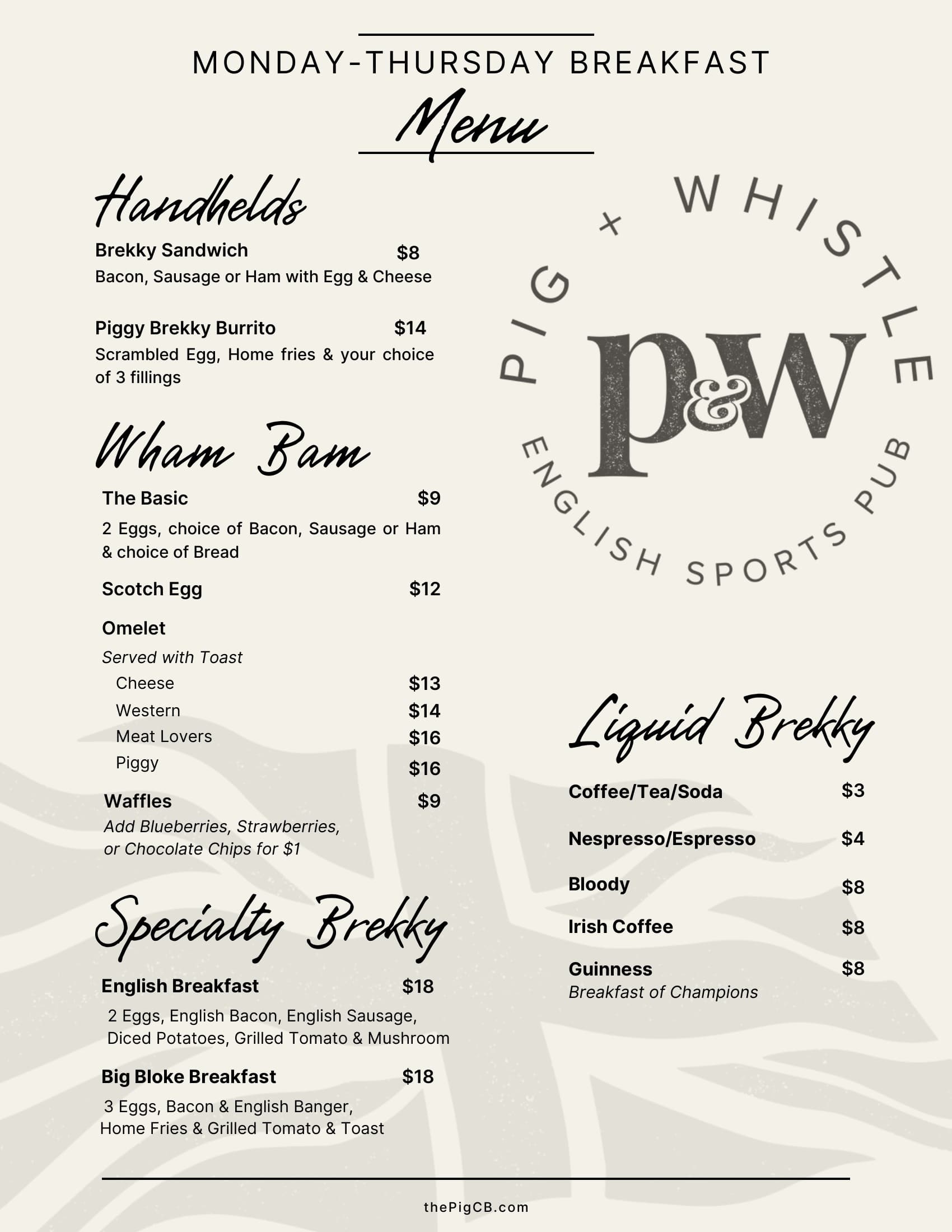 Breakfast Menu Special
